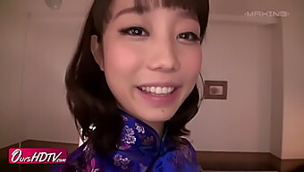 Big-Eyed Beauty In A Cheongsam Gives A Steamy Blowjob