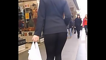 A Sexy Girl In Leggings Shows Off Her Bootylicious Body