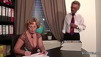 German Grandma In Stockings Gets A Hard And Messy Facial From Her Lover